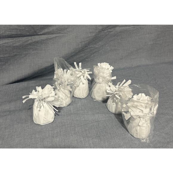 12 Pack Metallic Plastic Wrapped Balloon Weights- White - Picture 3 of 4